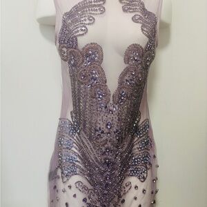 Elegant Purple Embellished Dress